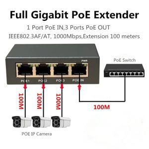 풀 기가비트 PoE 익스텐더, 리피터, 4 포트