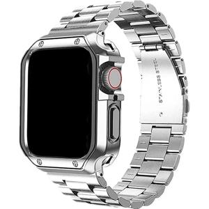 TPU 보호 케이스 + Apple Watch 울트라 밴드 용 금속 스트랩 49mm 45/44mm 41mm 40/38 스테인레스 스틸 팔찌 시리즈 3 5 6 se 7 8 9