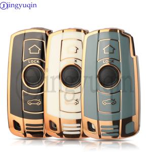 Jingyuqin TPU 자동차 키 케이스 커버 BMW E60 E61 E70 E81 E87 E90 E91 E92 X1 X5 X3 1 3 5 6 시리즈 Z4 보호기 쉘 액세서리