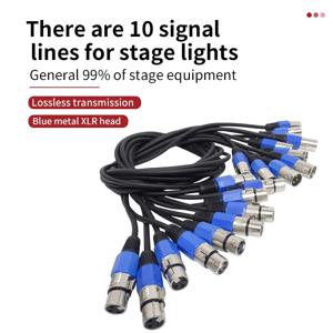 10pcs/배치 3 핀 DMX 케이블 무대 DMX 링크 라인 LED PAR 무대 조명 Dmx 케이블 Dj 장비