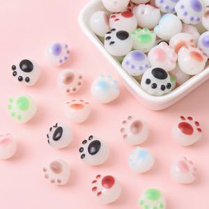 10/20Pcs 아크릴 숯불 구이 귀여운 고양이 발톱 구슬 수제 DIY 쥬얼리 팔찌 목걸이 귀걸이 액세서리