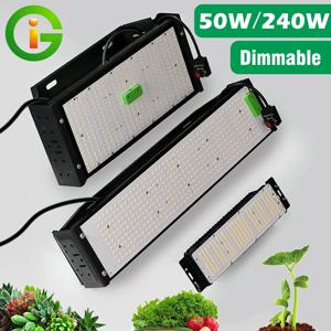 LED 지능형 식물 램프 50W 240W 후크 디밍 스위치가있는 전체 스펙트럼 빛 야채 꽃 성장 빛