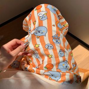 여름 만화 인쇄 줄무늬 느슨한 스트레이트 다리 바지 여성 긴 잠옷 편안한 플러스 사이즈 홈 레저 산책 복장