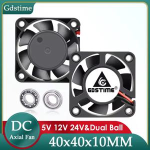 Gdstime 40mm 팬 DC 5V 12V 24V 40MM * 10MM 브러시리스 냉각 팬 4CM 듀얼 볼 미니 팬 4010 팬 3D 프린터 부품 냉각