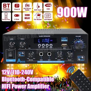 AK35/AK45/AK55 사운드 앰프 가정용 자동차 가라오케 용 Bluetooth 디지털 앰프 2 채널 HiFi 스테레오 앰프 FM USB 원격 제어