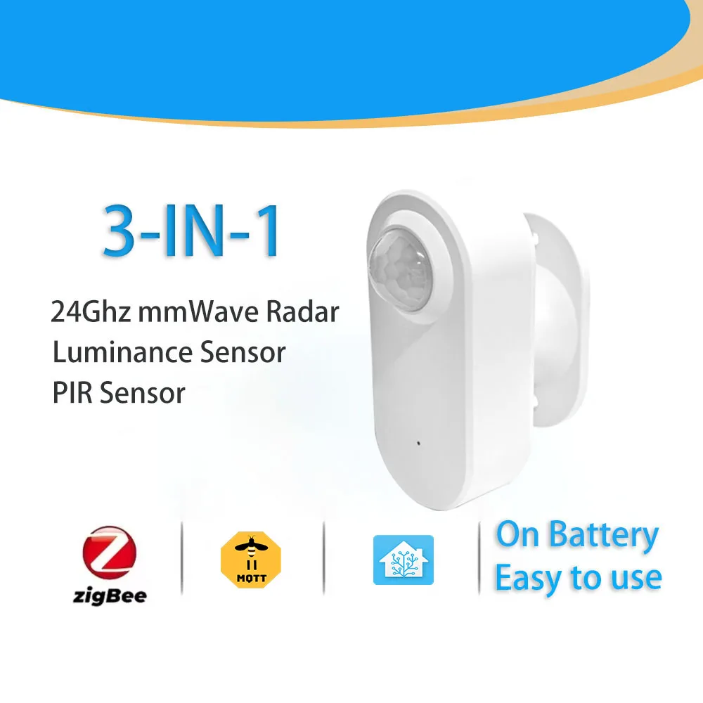 Zigbee 인간 존재 + PIR 모션 감지 센서 휘도 감지기 스마트 레이더 24GHz mmWave 지원 홈 어시스턴트 Google