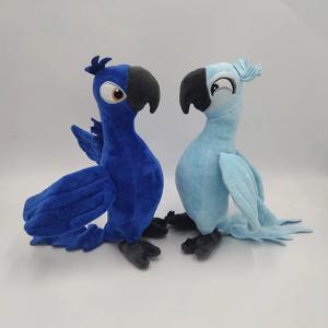 35CM 리오 봉제 인형 장난감 블루 보석 앵무새 새 쿠션 베개 애니메이션 드롭 배송