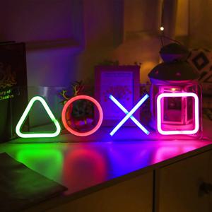 네온 사인 사용자 정의 PS4 게임 아이콘 빛 벽 매달려 분위기 플레이 스테이션 램프 LED 다채로운 조명 룸 바 클럽 아트 장식