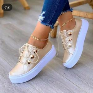 여성 캐주얼 스니커즈 여성 패션 봄 가죽 PU 스니커즈 여성 플랫폼 Vulcanize 신발 Zapatillas De Mujer