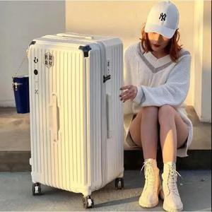 대용량 여성용 여행 가방 2024 신상 내구성 28인치 범용 바퀴 비밀번호 가죽 캐리어