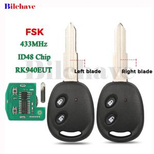Jingyuqin FSK RK940EUT 433MHz ID48 칩 원격 자동차 키 시보레 Aveo 대우 스파크 Matiz 2 버튼 제어 Fob