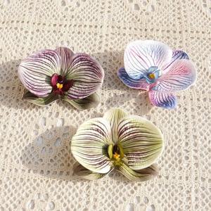 DIY 쥬얼리 제작 공예, 모조 꽃, 수제 액세서리, 머리 장식, 나비 난초 꽃 장식, 머리핀 선물