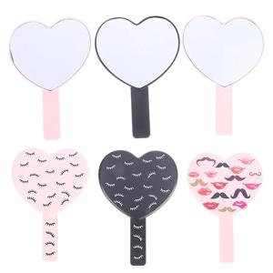 1 Pcs 고화질 휴대용 하트 모양의 속눈썹 거울 속눈썹 검사 거울 메이크업 가제 화장대 거울 소녀 선물