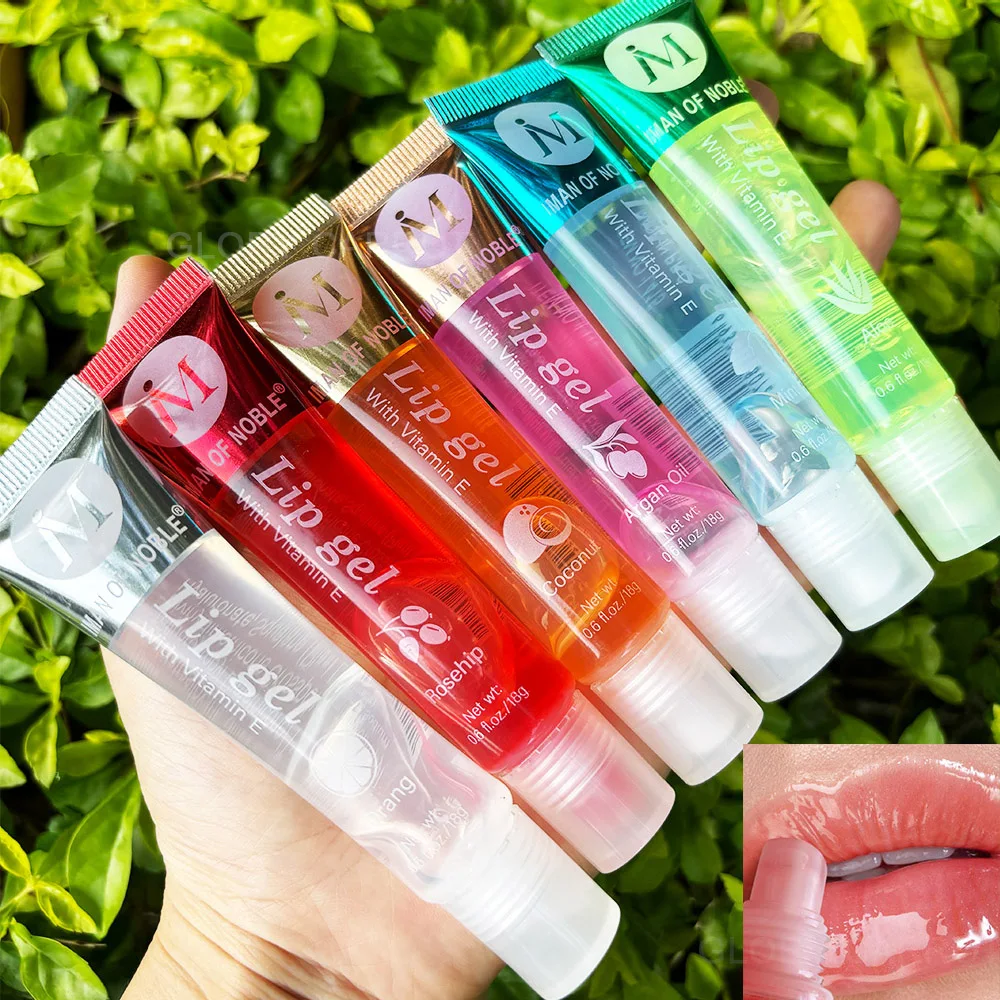 6Pcs 프루티 풍미 워터리 글로시 립 글로스 세트 클리어 립 젤 하이 드레이팅 모이스춰 라이징 립 글로스 여성 립 메이크업 도매
