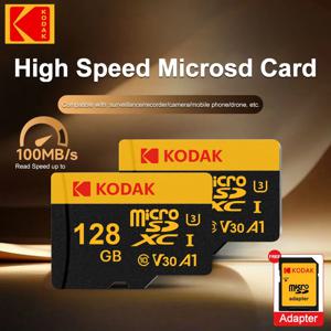 KODAK 마이크로 SD 메모리 카드 64gb TF 플래시 32gb Class10 SD 카드 128gb 256gb 512gb U3 V30 A1 자동차 카메라 PC 전화 용 스토리지 카드