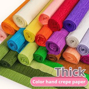 20 색상 250x50cm 컬러 크레페 종이 롤 종이 접기 Crinkled 크레페 종이 공예 DIY 꽃 장식 선물 포장지 공예