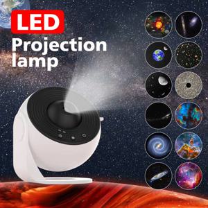 LED 야간 조명 갤럭시 프로젝터 별이 빛나는 하늘 프로젝터 회전 천문관 야간 램프 침실 분위기 조명 어린이 선물