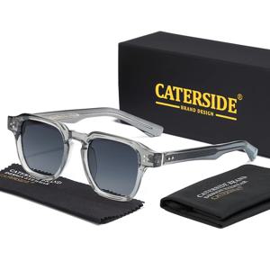 CATERSIDE 클래식 스퀘어 선글라스 남성 코어 삽입 템플 럭셔리 브랜드 선글라스 여성 여행 해변 파티 축제 선물
