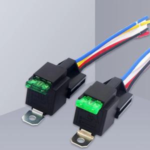 하이 퀄리티 자동차 퓨즈 릴레이, 정상 개방, 4 핀, 5 핀 등받이, 30A 퓨즈, 12V DC 4 핀
