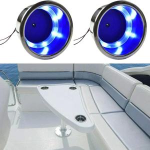 해양 요트/RV에 대 한 2Pcs 컵 음료 홀더 12V LED 내장 스테인레스 스틸 컵 음료 홀더