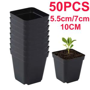 묘목 냄비 50Pcs 광장 식물 씨앗-심기 컵 플라스틱 깊은 보육 나무 냄비 꽃 식물 컨테이너 냄비 정원 성장