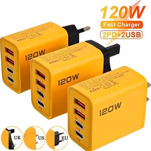 120W 빠른 충전기 유형 C 빠른 충전 3.0 iPhone 용 USB 충전기 어댑터 Samsung Xiaomi PD USB 충전기 고속 충전 플러그