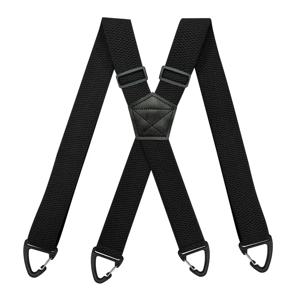 남성용 헤비 듀티 멜빵 야외 바이커 3.8cm 와이드 X-백 4 스냅 후크 조절 가능한 탄성 바지 교정기 스트랩 벨트