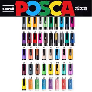 1 개 UNI POSCA PC-3M 0.9-1.3mm 얇은 팁이있는 아크릴 마커 펜 CD 금속 유리 만화책 그리기 컬러 펜 터치 마크