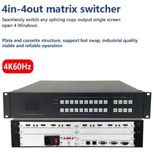 4K HD 매트릭스 스위치 4 in 4 out 4K 30Hz 또는 60Hz 멀티 비디오 화면 프로세서 스플라이서 HDCP Blu-ray 3D 웹/패널/원격 제어