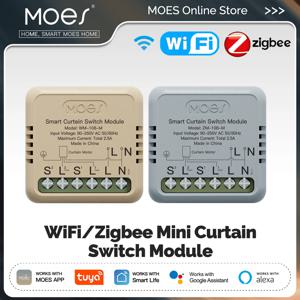 MOES Tuya WiFi/ZigBee 스마트 커튼 스위치 로커 리셋 스위치 용 미니 모듈, Alexa Google 홈으로 App 원격 제어 작업