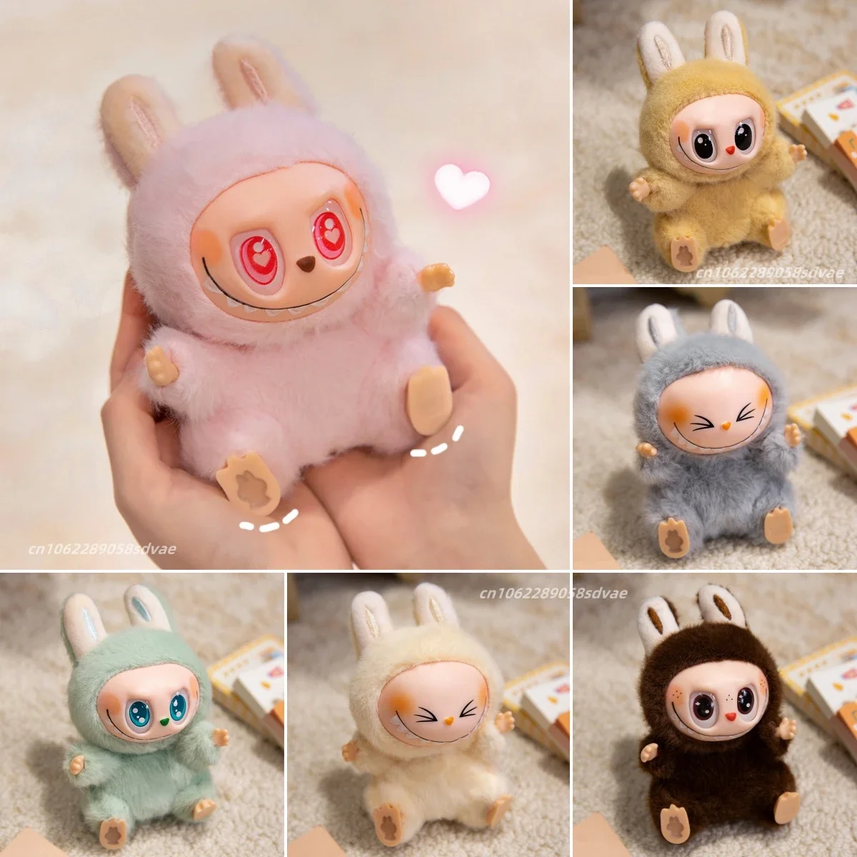 15cm Labubu 플러시 장난감 괴물 하트 비트 마카롱 인형 에나멜 얼굴 귀여운 인형 애니메이션 펜던트 탁상 장식 선물 소녀