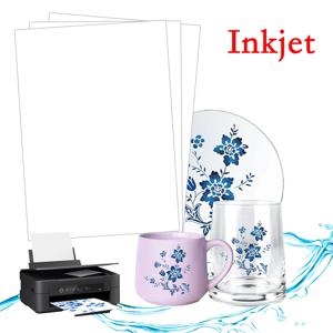 A4 10/20Pcs 잉크젯 워터 슬라이드 데칼 전송 용지 흰색 및 투명 DIY 머그컵 Procelain 전화 케이스 유리 금속 크리스탈 우드