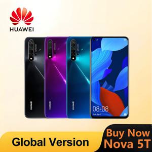 HUAWEI Nova 5T 스마트폰 Android Google Play Store 48MP 카메라 6.26인치 128GB 256GB ROM 휴대폰 4G 네트워크 휴대폰