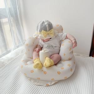 유아 빛나는 아기 풍선 소파 어린이 퍼프 휴대용 목욕 의자 PVC 다기능 좌석 연습 앉아 목욕 의자