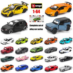 Bbugo 1:64 골프 포르쉐 911 Shelby Raventon Mustang 람보르기니 컬렉션 시리즈 자동차 다이 캐스팅 모델 어린이 선물 장난감