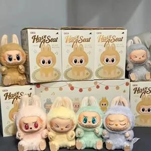LABUBU 괴물 애니메이션 그림 좌석 시리즈 PVC 펜던트 인형 모델 장난감 카와이 괴물 복제 키 체인 장난감 생일 선물