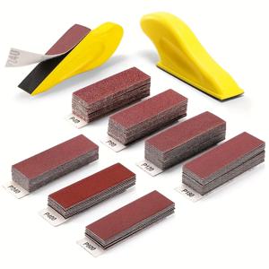 1-121Pcs DIY 핸드 샌드페이퍼 미니 샌더 키트 루프 샌더 종이 나무 프로젝트에 대 한 모듬 된 그릿 습식 건조 후크 루프 샌드페이퍼