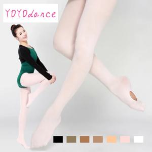 판매를위한 도매 성인 여성 핑크 댄스웨어 구멍이있는 부드러운 마이크로 화이버 컨버터블 댄스 발레 스타킹