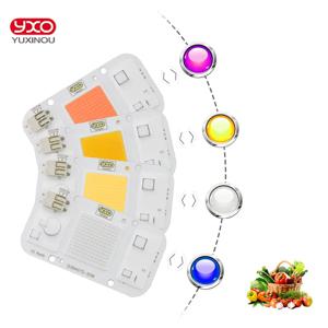 YXO 수경법 AC 220V 20w 30w 50w Dob Cob LED 성장 조명 칩 전체 스펙트럼 380nm-780nm, 실내 식물 묘목 재배용 꽃 성장