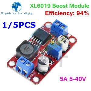 TZT 1/5PCS 5A DC-DC 스텝 업 전원 모듈 부스트 볼트 컨버터 3.3V-35V ~ 5V 6V 9V 12V 24V XL6019