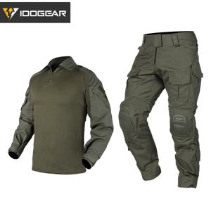 IDOGEAR 전술 G3 전투복 셔츠 & 바지 무릎 패드 업데이트 Ver 전투 유니폼 레인저 그린 3004