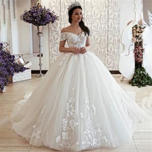 사용자 정의 우아한 볼 가운 신부 웨딩 드레스 로브 드 mariee 레이스 appliqued 공주 웨딩 드레스 vestido de noiva