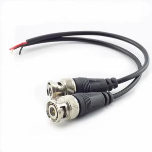 1Pc BNC 수 커넥터-암 어댑터 DC 전원 피그 테일 케이블 라인 CCTV 카메라 보안 시스템 용 BNC 커넥터 와이어