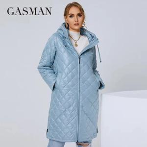 GASMAN 2022 여성 가을 겨울 자 켓 패션 XL-5XL 긴 스트리트 파 카 모피 안 감 고품질 브랜드 코트 여자 81121