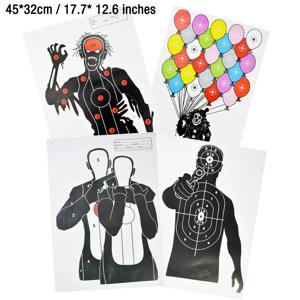 1PCS 45x32cm 사격장 논문 연습 대상 종이 실루엣 대상 화살표 필드 포인트 총 소총 권총 사격