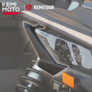 KEMIMOTO X3 UTV Can am Maverick X3 Max Turbo R XDS 2017-2024 용 전면 헤드 라이트 커버 트림 705010628 705010629