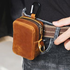 패니 허리 가방 남자 정품 가죽 벨트 허리 팩 걸쇠 유형 다리 엉덩이 팩 남자 담배 라이터 상자 케이스 야외 주머니