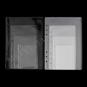 12pcs A5 A6 A7 미니 사이드 오픈 PVC 봉투 주머니 지퍼가없는 느슨한 잎 바인더 포켓 사진 파일 카드 가방 지퍼가없는 바인더 포켓