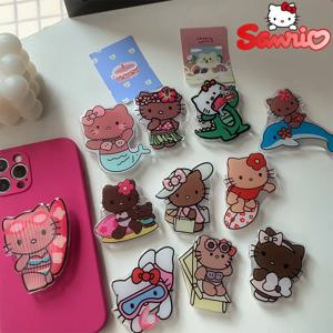 Sanrio 헬로 키티 휴대 전화 반지 홀더 애니메이션 3d 유니버설 손가락 반지 홀더 휴대 전화 스탠드 만화 전화 액세서리