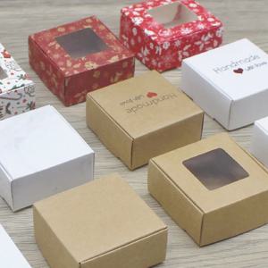 10pc 5.5*5.5*2.5cm DIY 수제 선물 포장 상자 도매 크래프트 종이 상자 메리 크리스마스 선물 사탕 faovrs 패키지 상자